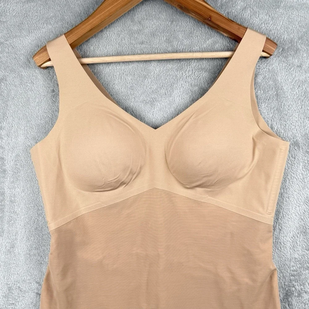 Honeylove Shapewear Liftwear Tank Womens‎ 2X Beige Slimming Shaping Built In Bra